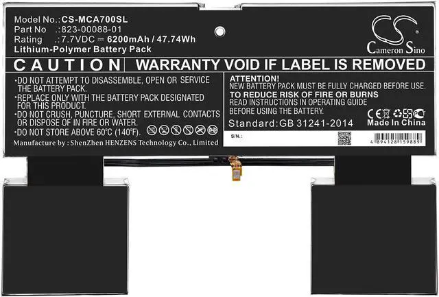 Alt view image 3 of 4 - Estry Battery Replacement for Microsoft Surface A70 823-00088-01