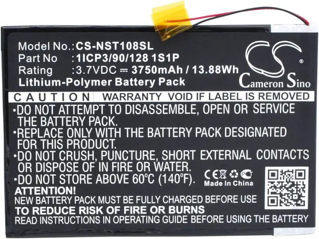 Alt view image 5 of 5 - Estry Battery Replacement for Nuvision Nuvision 10.1" TM1088C 1ICP3/90/128 1S1P