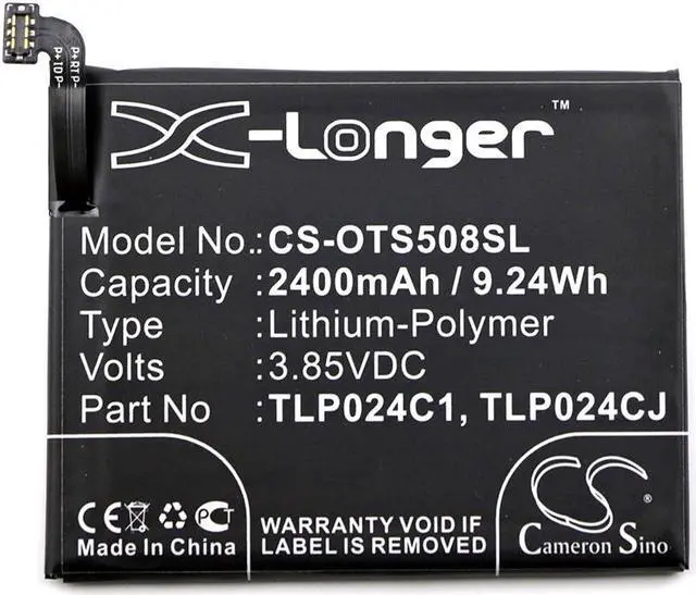 Alt view image 3 of 4 - Estry Battery Replacement for OT-5046Y A3 LTE A30 5046G 5059Z OT-5046G OT-5080X Shine Lite A3 OT-5080Q Shine Lite 5080X A3 LTE 5046 TLP024C2 CAC2400011C1 TLP024C1 C2400007C2 TLP024CC TLP024CJ