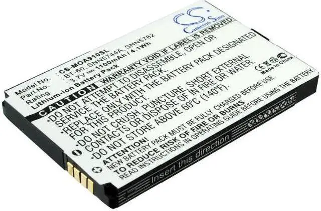 Alt view image 4 of 5 - Estry Battery Replacement for MotoroIa E770 W315 i885 IC902 V1050 ROKR E1 C980 V261 A910 V980 i776 V257 E1070 SNN5782 BT-60 SNN5744A