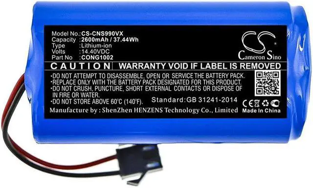 Alt view image 3 of 4 - Estry Battery Replacement for Conga 1090 1090 Connected 1790 Titanium 990 Vital Excellence 990 1099 1790 Ultra 1790 Vital 990