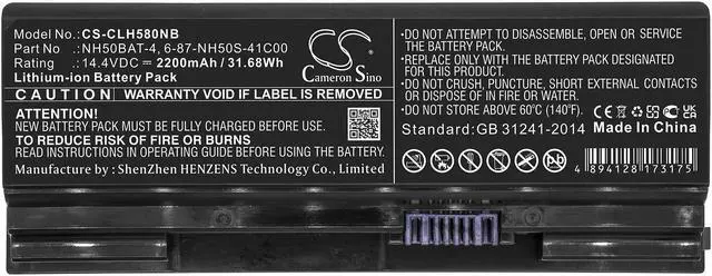 Alt view image 3 of 4 - Estry Battery Replacement for Sager NP6875 NP7852 NP6854(NH58RHQ) NP6856-S NP7856 NP6856 NP7852(NH55EDQ) NP6855(NH58RAQ) NP6855 NH50BAT-4 6-87-NH50S-41C00
