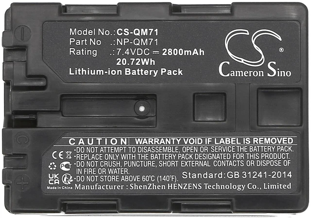 Alt view image 5 of 5 - Estry Battery Replacement for DCR-PC120BT DCR-TRV740 DCR-HC88 DCR-PC9 DCR-DVD200 CCD-TRV328 DCR-TRV140 CCD-TRV108 DCR-TRV840 DCR-TRV950 DCR-PC110 DCR-TRV530 DCR-TRV25 NP-FM71 NP-FM70 NP-QM71 NP-QM70