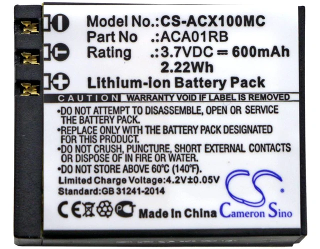 Alt view image 3 of 3 - Estry Battery Replacement for ACTIVEON CX Gold CX HD CX ACA01RB