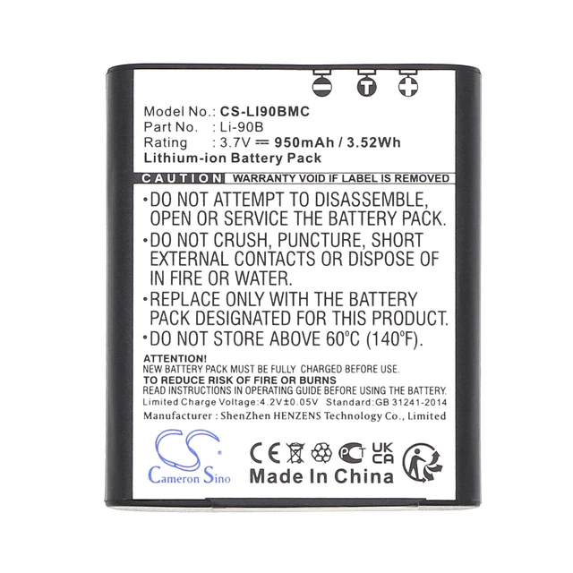 Alt view image 3 of 5 - Estry Battery Replacement for TG-1 Powers Stylus SP-100 TG-6 Stylus XZ-2 TG-5 Tough TG-2 Tough TG-2 his Tough TG-1 TG-2 Stylus XZ-2 iHS TG-7 Tough TG-1 iHS DS-9000 TG-3 Tough TG-3 Li-90B LI-92B