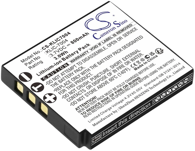 Main image of Estry Battery Replacement for Play Sport Waterproof HD Pocket Video EasyShare M1093 IS Zi8 Pocket Video Camera KLIC-7004