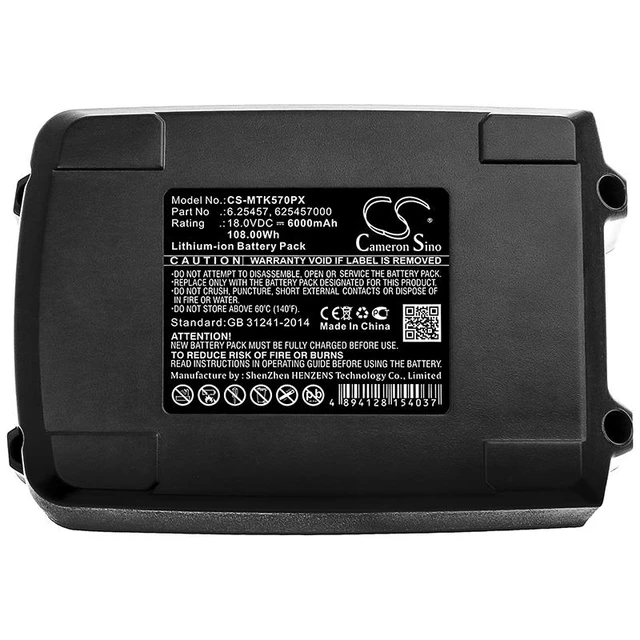 Alt view image 5 of 5 - Estry Battery Replacement for BS 18 LT BL 602325840 BS 18 LT BL Q 602334670 STA 18 LTX 140 GA 18 LTX 600638890 625596000 6.25527 6.25455 625591000 6.25457 6.25499.00 6.25457.00 6.25459 6.25469