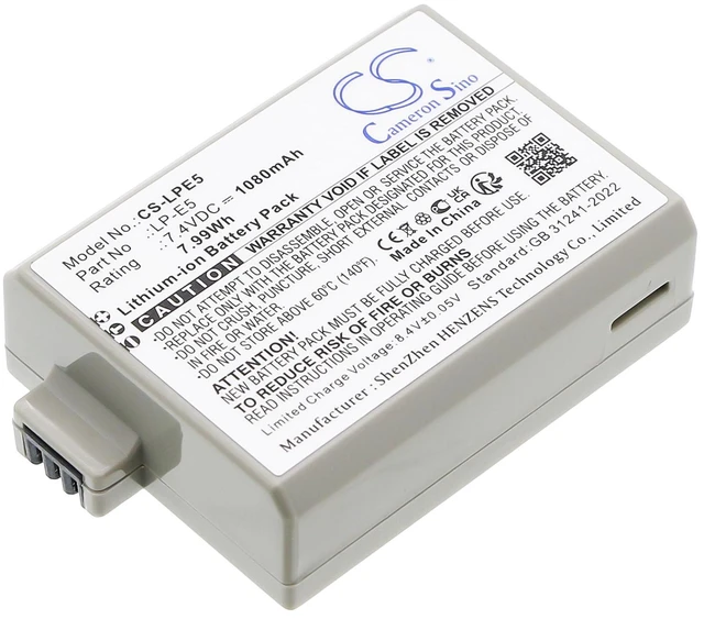 Main image of Estry Battery Replacement for EOS Kiss X3 EOS Rebel T1i EOS Rebel Xsi EOS Kiss X2 EOS Rebel XS 18-55IS Kit EOS Rebel XSi EF-S 18-55IS Kit EOS 500D EOS Kiss F EOS 450D EOS 1000D LP-E5