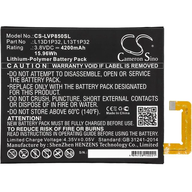 Alt view image 3 of 4 - Estry Battery Replacement for LE Tab 2 A8-50 Tab 2 A8-50LC Tab 2 A8-50F L13D1P32 L13T1P32
