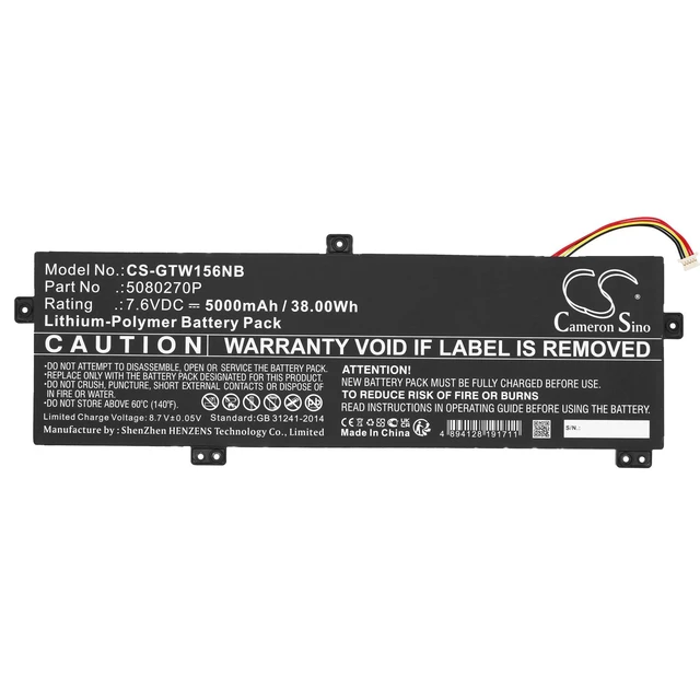 Alt view image 3 of 5 - Estry Battery Replacement for Gateway GWTN156-11BK U3576127PV U3576127 U3576127PV-2S1P 5080270P