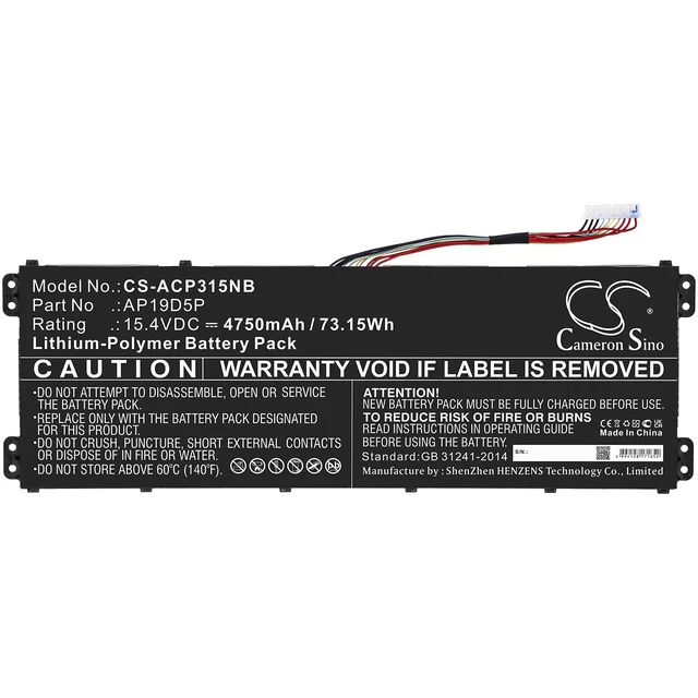 Alt view image 3 of 5 - Estry Battery Replacement for Conceptd 3 Ezel Cc315-72g-504k Conceptd 3 Ezel Cc315-72g-74m6 Conceptd 3 Ezel Cc315-72g-5903 Conceptd 3 Cn315-72g-742a Conceptd 3 Cn315-72g-52xl AP19D5P