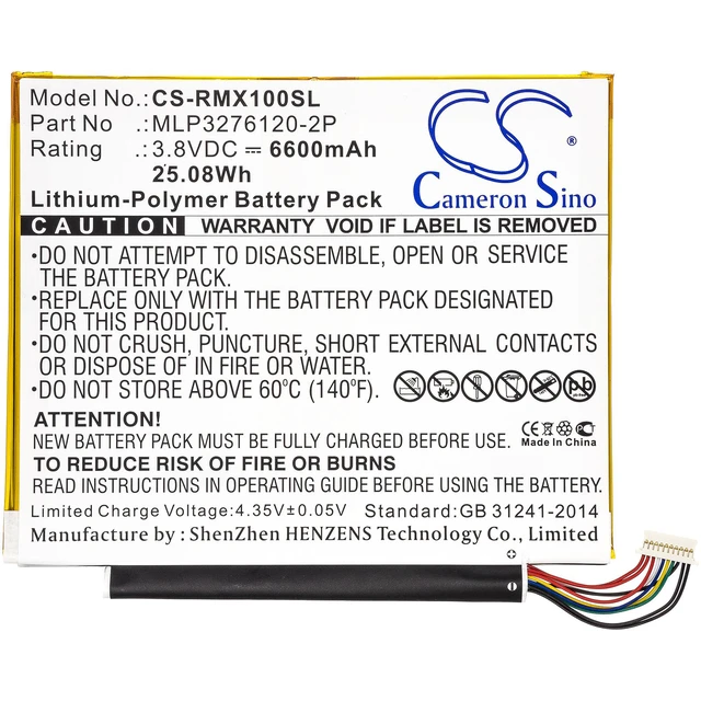Alt view image 3 of 5 - Estry Battery Replacement for Verizon Ellipsis 10 16GB QTAIR7 Ellipsis 10 Ellipsis 10 XLTE MLP3276120-2P