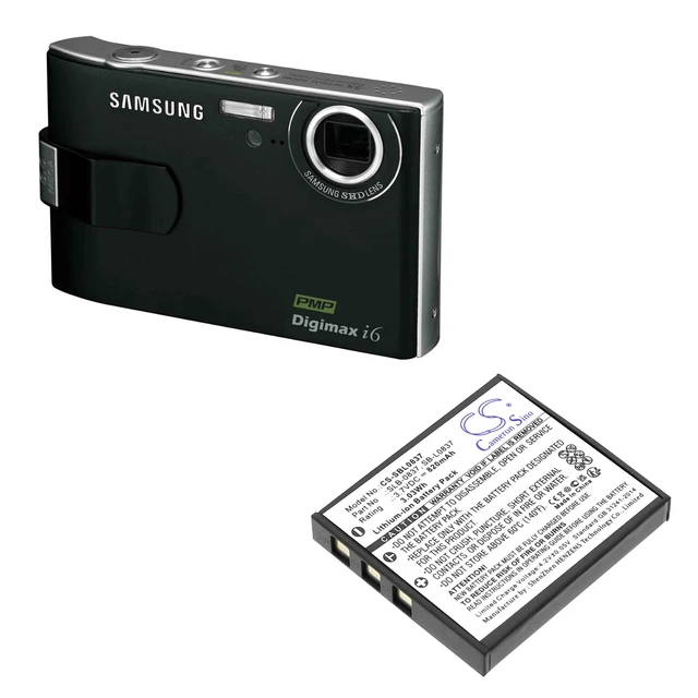 Alt view image 4 of 5 - Estry Battery Replacement for Digimax L73 Digimax NV5 Digimax NV15 Digimax i6 PMP Digimax i5 Digimax NV7 Digimax L80 Digimax i50 SLB-0837 SB-L0837