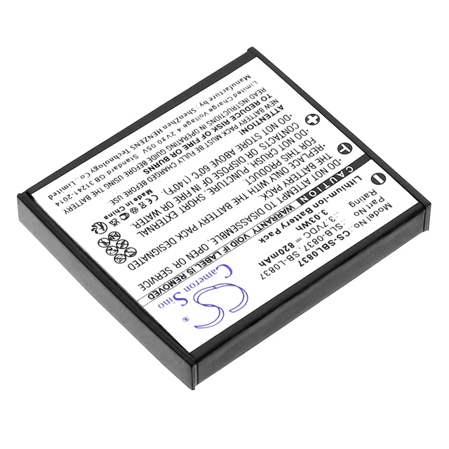 Alt view image 2 of 5 - Estry Battery Replacement for Digimax L73 Digimax NV5 Digimax NV15 Digimax i6 PMP Digimax i5 Digimax NV7 Digimax L80 Digimax i50 SLB-0837 SB-L0837