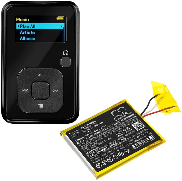 Alt view image 5 of 5 - Estry Battery Replacement for SD SDMX18R-004GI-A57 SDMX18R-004GK-A57 Clip Plus SDMX18R-004GB-A57 Sansa Clip+ SDMX18R-004GR-A57 SDMX18R-008GK-A57 PR-303038PL