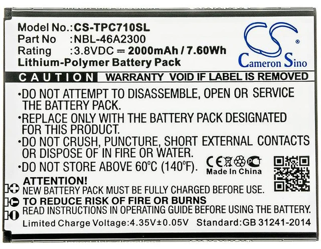 Alt view image 3 of 3 - Estry Battery Replacement for Neffos C7a TP705A NBL-46A2300