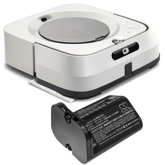 Alt view image 5 of 5 - Estry Battery Replacement for IR M611020 ADD-N1 M612880 M612680 Jet M6 M6 Ultimate Robot Mop M614480 M611020 4650149 ALB-C ABL-C