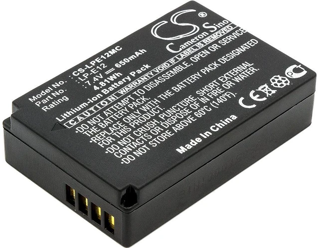 Main image of Estry Battery Replacement for OS-M EOS-M50 Rebel SL1 Digital EOS M EOS-M10 EOS 100D PowerShot SX70 HS EOS-M EOS M2 EOS SL1 EOS-M100 EOS Kiss X7 EOS-M2 LP-E12