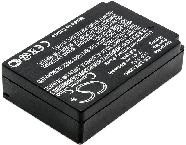 Alt view image 2 of 3 - Estry Battery Replacement for OS-M EOS-M50 Rebel SL1 Digital EOS M EOS-M10 EOS 100D PowerShot SX70 HS EOS-M EOS M2 EOS SL1 EOS-M100 EOS Kiss X7 EOS-M2 LP-E12