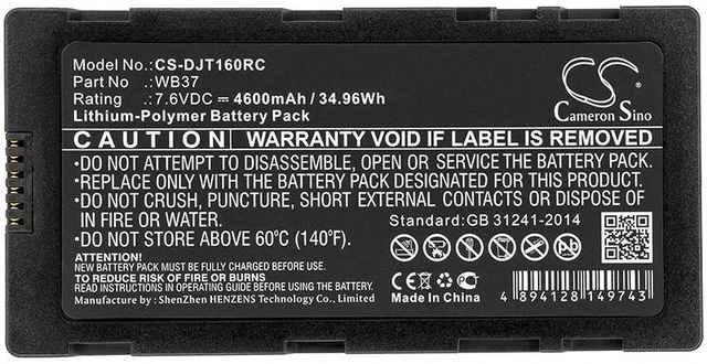 Alt view image 5 of 5 - Estry Battery Replacement for DJI MG-1A CrystalSky 7.85 Cendence Remote Controller FPV Remote Controller CrystalSky CrystalSky 7.85 CrystalSky Ultra 7.85 MG-1P MG-1S T16 CrystalSky 5.5 WB37