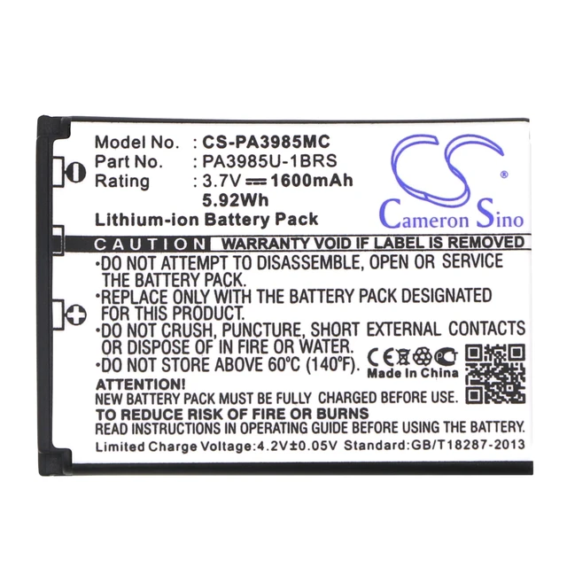Alt view image 5 of 5 - Estry Battery Replacement for Camileo X400 Camileo X416 HD Camileo X200 PA3985U-1BRS PA3985