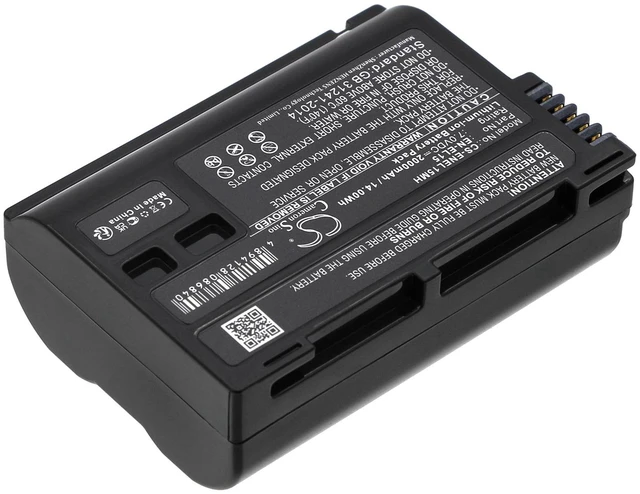 Alt view image 2 of 5 - Estry Battery Replacement for NK D750 MB-N10 MB-N11 Z7II Coolpix D7000 D800 D7500 MB-D17 EN-EL15B EN-EL15 EN-EL15c EN-EL15A