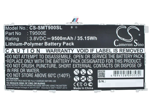 Alt view image 4 of 5 - Estry Battery Replacement for SM-T900 SM-T905 TabPRO 12.2 LTE-A 64GB TabPRO 12.2 T9500E