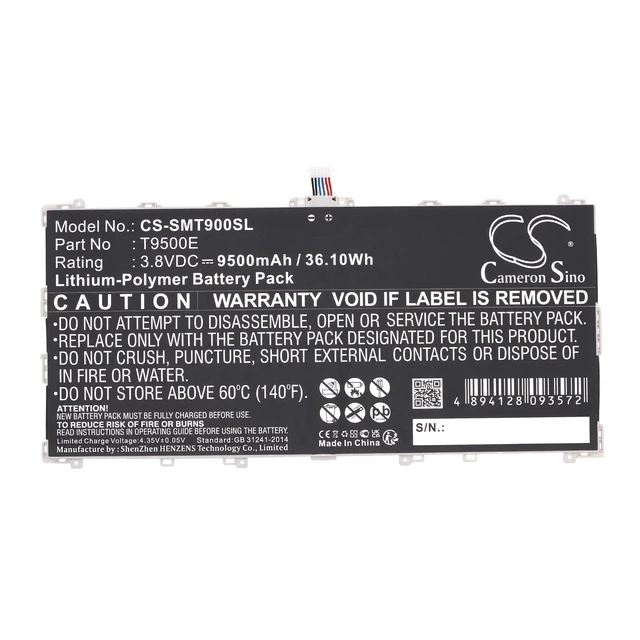 Alt view image 3 of 5 - Estry Battery Replacement for SM-T900 SM-T905 TabPRO 12.2 LTE-A 64GB TabPRO 12.2 T9500E