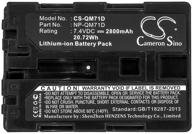 Alt view image 5 of 5 - Estry Battery Replacement for DCR-TRV145E DCR-TRV285E DCR-TRV460E CCD-TRV418 CCD-TRV730 DCR-TRV70 DCR-TRV10E DCR-TRV17K DSR-PDX10 CCD-TRV138 DCR-TRV6E DCR-PC120 DCR-TRV60E DCR-PC110E NP-QM71D