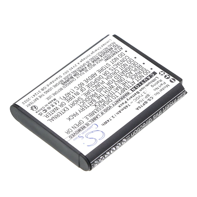 Alt view image 2 of 5 - Estry Battery Replacement for EC-ST65ZZBPUUS ST91 ST72 MV800 PL101 ST700 PL81 ST90 EC-ST95ZZBPBUS BP-70A BP-70EP EA-BP70A SLB-70A