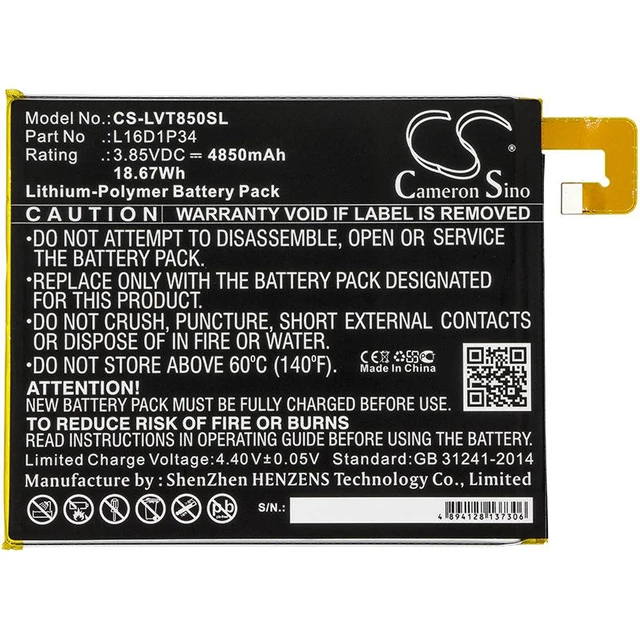Alt view image 3 of 4 - Estry Battery Replacement for LE TAB4 8 plus TB-8504F TB-8504N TB-8504X ZA2B0009US TB-8504L TB-8704x Tab 4 Tab4 TAB4 8 L16D1P34