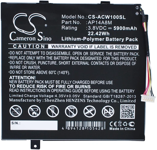 Main image of Estry Battery Replacement for Switch 10 SW5-015-12KL Switch 10 SW5-015-198P Iconia Tab 10(A3-A30-114M) Iconia Tab 10(A3-A30FHD) SW5-011 Iconia Tab 10(A3-A30) SW5-011-18PY AP14A4M KT.0020G.004 AP14A8M