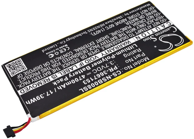 Alt view image 2 of 5 - Estry Battery Replacement for Nabi DMTAB-NV08B Dreamtab 8" PR-3667153