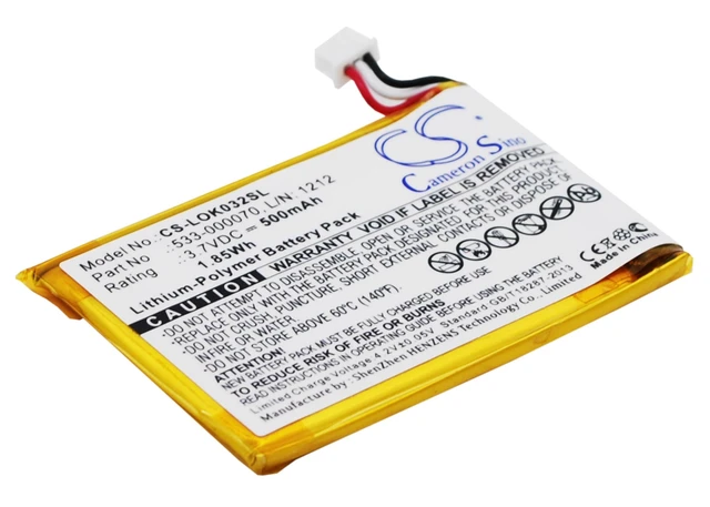 Alt view image 2 of 5 - Estry Battery Replacement for Ultratin Keyboard Cover Y-R0032 533-000070 L/N: 1212