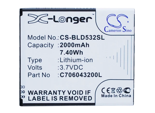 Main image of Estry Battery Replacement for BLU L131U L120 D534 D670 Life One Studio 5.0C Mini Studio 5.0C HD L131L Life One M Studio C Mini 5.0 Studio C Mini D670U D532U Studio 5.0 II D532 C706043200L C706043200T