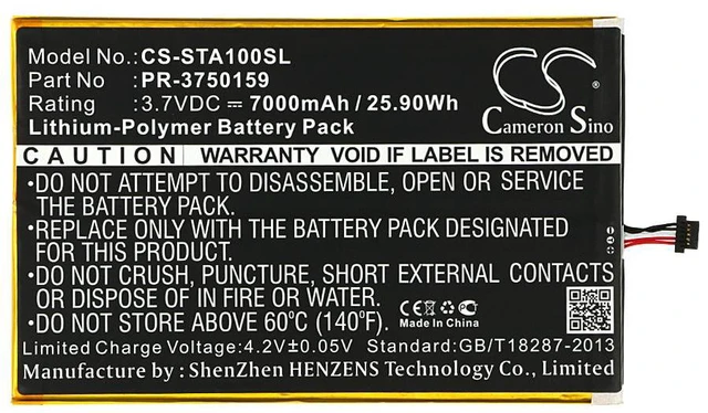 Alt view image 5 of 5 - Estry Battery Replacement for INSIGNIA Flex 10.1 NS-15AT10 PR-3750159