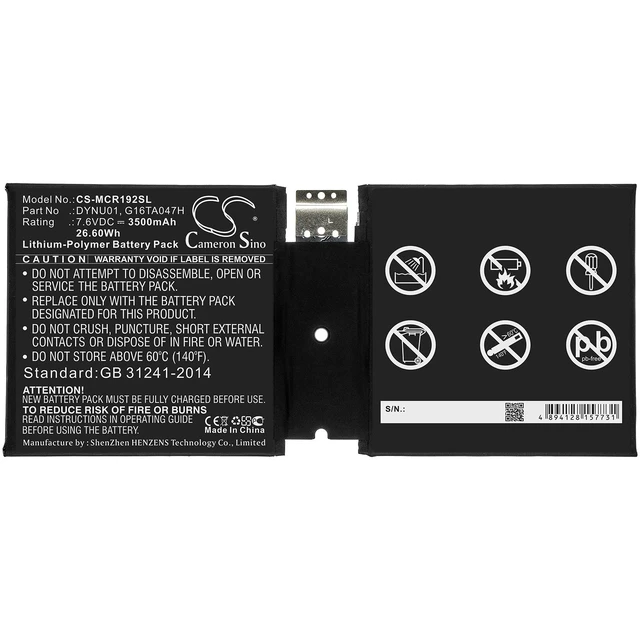Alt view image 3 of 4 - Estry Battery Replacement for Microsoft Surface 1927 Surface Go 2 G16TA047H DYNU01