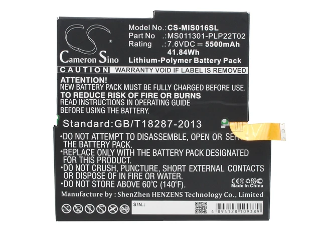 Alt view image 5 of 5 - Estry Battery Replacement for Microsoft Surface Pro 3 Surface 3 PS2-00001 Surface Pro 3 1631 4YM-00001 Surface 3 1657 MQ2-0000 1577-9700 G3HTA005H G3HTA009H X883815-010 MS011301-PLP22T02