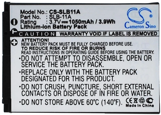 Main image of Estry Battery Replacement for CL65 WB600 ST5500 WB1000 WB5000 CL80 EA-SLB11A SLB-11A SLB11A