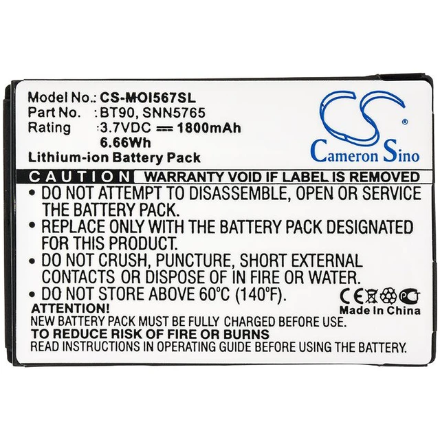 Alt view image 3 of 3 - Estry Battery Replacement for MotoroIa Q9e Q9c RAZR VE20 Rival A455 ROKR Z6m I576 Z6tv SNN5826A SNN5759 SNN5765 BT90
