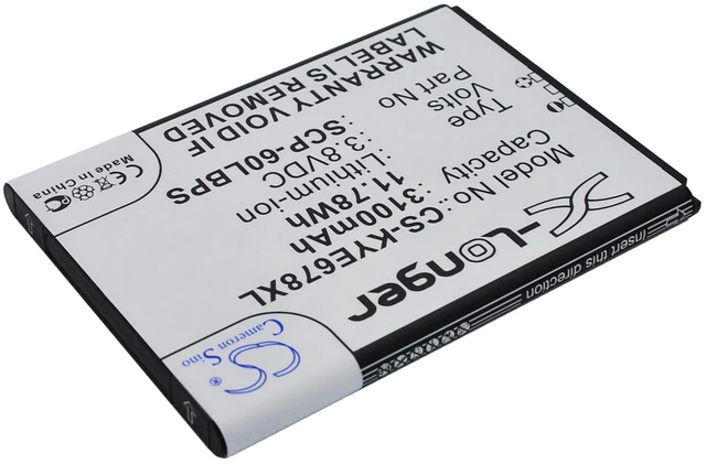 Alt view image 2 of 5 - Estry Battery Replacement for ky E6782 DuraForce E6560 E6762 Brigadier 5AAXBT076GEA SCP-60LBPS