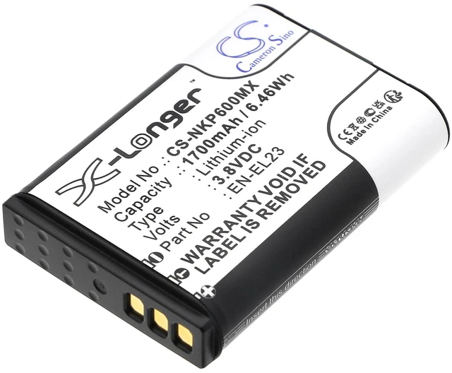 Main image of Estry Battery Replacement for NK Coolpix P610s Coolpix P900 Coolpix P610 Coolpix S810c Coolpix P900s Coolpix P600 EN-EL23