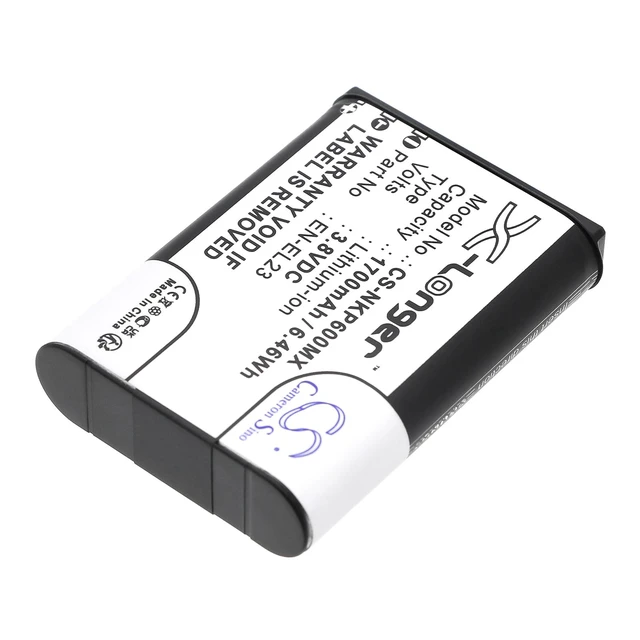 Alt view image 2 of 5 - Estry Battery Replacement for NK Coolpix P610s Coolpix P900 Coolpix P610 Coolpix S810c Coolpix P900s Coolpix P600 EN-EL23