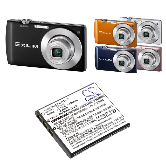 Alt view image 4 of 5 - Estry Battery Replacement for Exilim EX-ZS10PK Exilim EX-ZS10SR Exilim EX-ZS10 Exilim EX-ZS10BE Exilim EX-S200BE Exilim EX-S200BK Exilim EX-S200 Exilim EX-ZS10RD Exilim EX-S200EO NP-120DBA NP-120