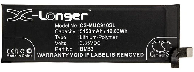 Alt view image 3 of 4 - Estry Battery Replacement for M1910F4S CC9 Pro M1910F4E Mi 10 Pro Mi CC9e Pro M1910F4G BM52