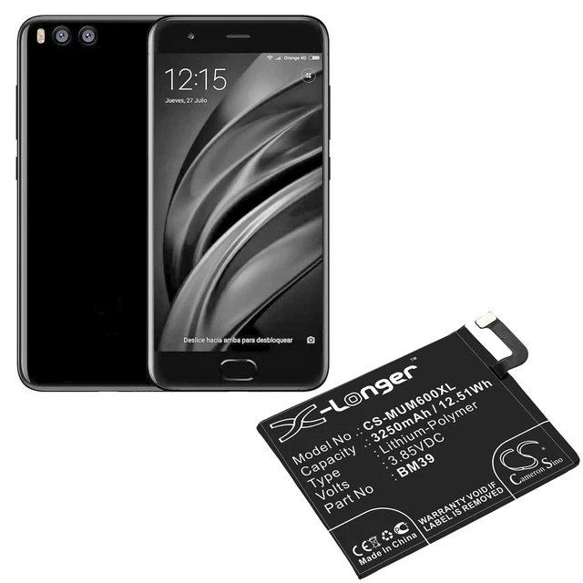 Alt view image 5 of 5 - Estry Battery Replacement for 6 6 Dual SIM TD-LTE BM39