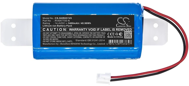 Alt view image 3 of 5 - Estry Battery Replacement for Shark RV871C RV850WV RV750_N RV850BRN RV871 RV700_N RV725_N RV851WV RV850C RV761 RV720_N RVBAT700-N