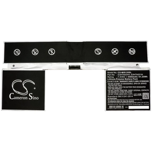 Alt view image 3 of 3 - Estry Battery Replacement for Microsoft Surface213.5"1704 SurfaceBook213.5"1705 Surface Book 2 13.5 Inch 1705 Surface Book GEN2 13.5-inch Surface213.5" G3HTA024H G3HTA023H G3HTA048H G3HTA021H