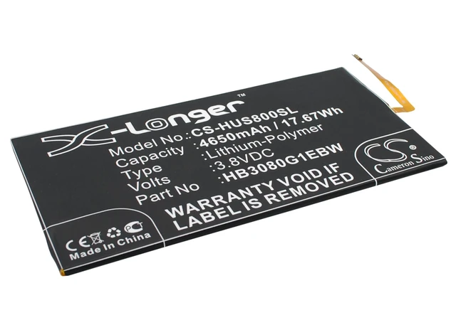Alt view image 2 of 5 - Estry Battery Replacement for EE Eagle 4G LTE Honor S8-701u S8-701w S8-701u T1-A21L S8-301U Honor S8-701W S8-301L EE Eagle S8-306L Mediapad M1 8.0 MediaPad T1 9.6 S8-301w HB3080G1EBC HB3080G1EBW