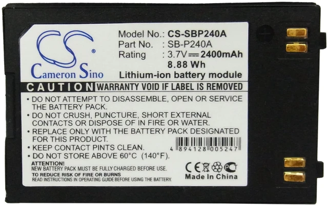 Alt view image 5 of 5 - Estry Battery Replacement for SC-MM11BL SC-X205L VP-X210L SC-X210WL SC-MM12 SC-MM12S SB-P240ABK SB-P240ABC SB-P240A